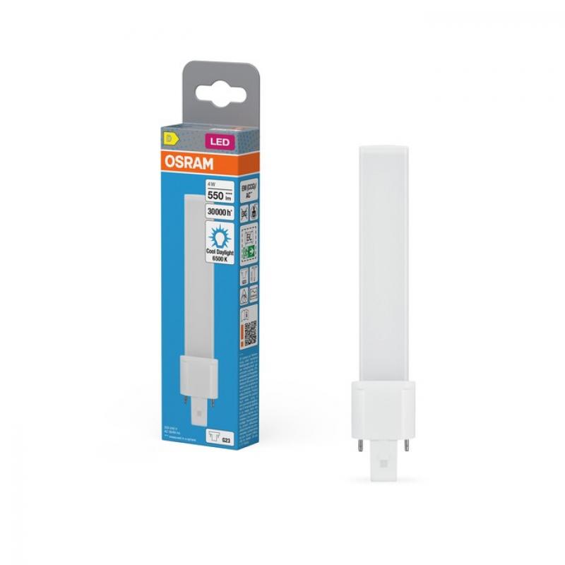 OSRAM DULUX S 9 LED 2Pin G23 Kompaktlampe 4W wie 9W 6500K kaltweißes Licht EM (KVG/VVG)