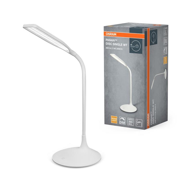 OSRAM  PANAN Disc mobile LED-Tischleuchte Akku und USB-Ladekabel weiß