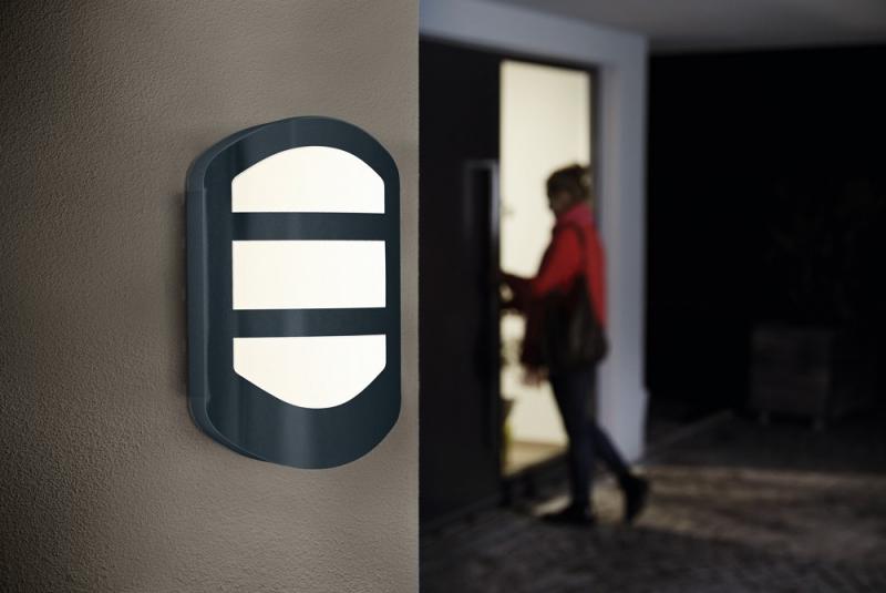 OSRAM ENDURA Style Plate Wandleuchte 12W IP44 Dunkelgrau