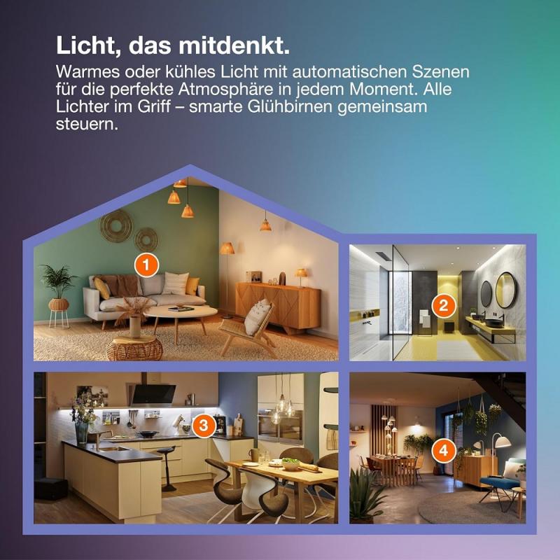 OSRAM E14 SMART+ MATTER Classic B40 Kerze Tunable White 4,9W wie 40W dimmbar - kompatibel mit Alexa, Google Home, Matter über WiFi