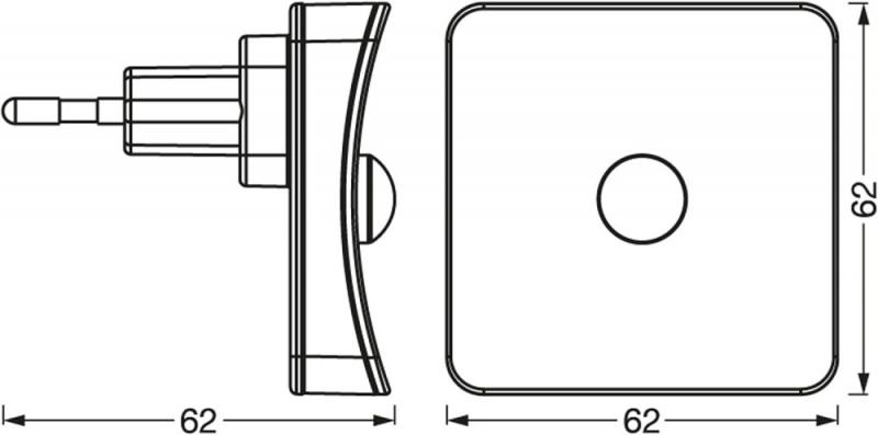 OSRAM Nachtlicht Square inkl. Tageslicht- und Bewegungssensor - RGB-Lichteffekt durch vier Lichtauslässe, eingebauter EU-Stecker, für Innenräume