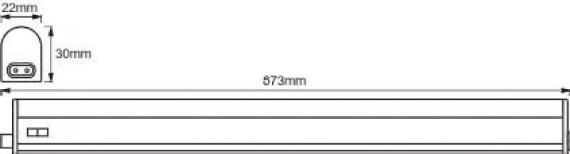 90cm Osram Lichtleiste Switch Batten Unterbauleuchte mit Schalter 10W 3000K warmweißes Licht
