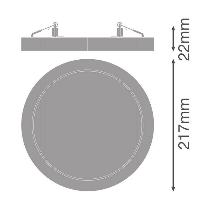 LEDVANCE DOWNLIGHT UNIVERSAL Multi Color / Multi Lumen - DL UNIV D200 V 18W ML 83040 Weiß - Einbaudurchmesser 65...185 mm , Einbautiefe 22 mm
