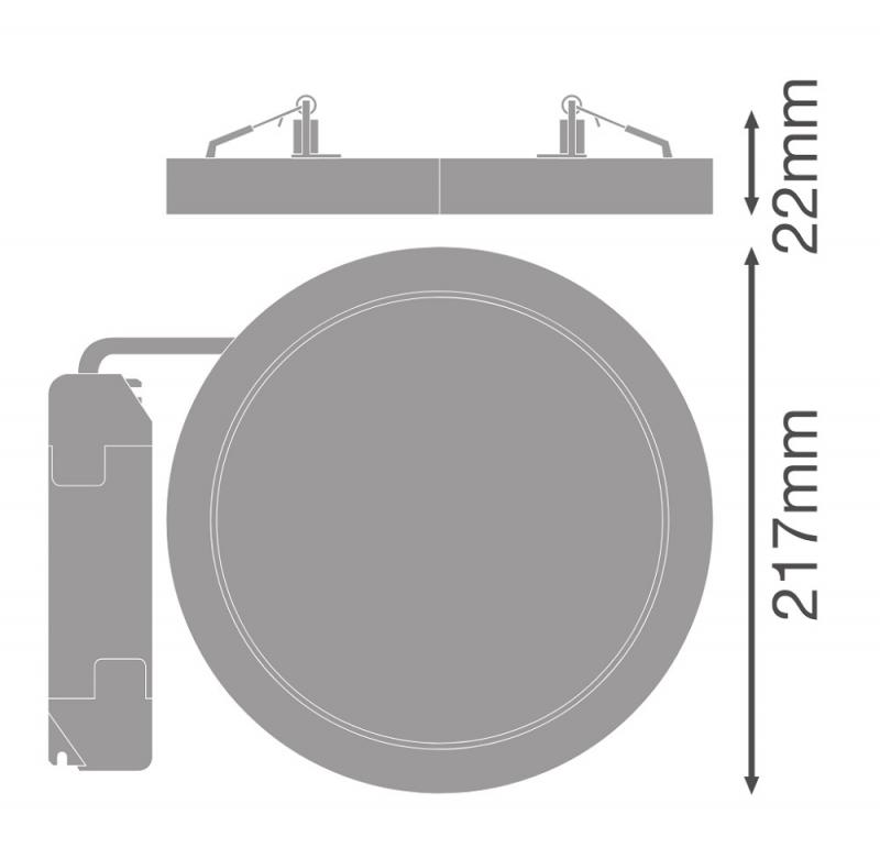 LEDVANCE UNIVERSAL DALI Multi Color / Multi Lumen - DL UNIV DA D200 V 18W ML 83040 Weiß - Einbaudurchmesser 65...185 mm , Einbautiefe 22 mm