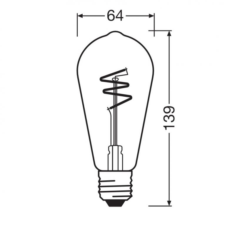 OSRAM E27 Lampe Vintage 1906 LED Classic Slim Filament Edison DIMMABLE 3W 1800K Copper