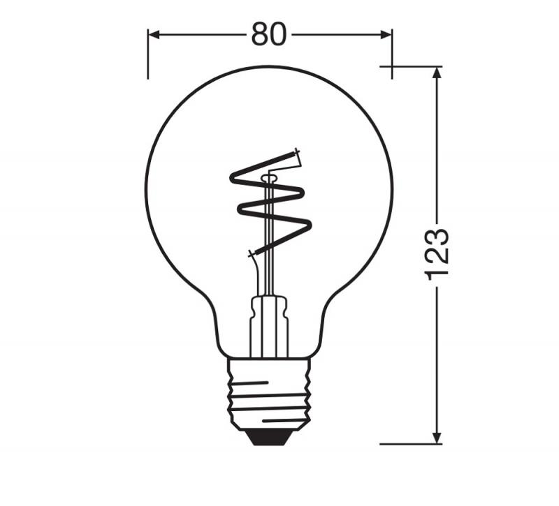 OSRAM E27 Lampe Vintage 1906 LED Classic Slim Filament Globe DIMMABLE 3W 1800K Copper