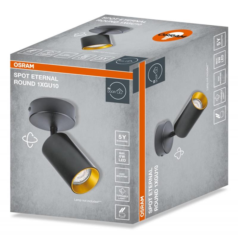 OSRAM LED SPOT ETERNAL BLACK AND GOLD 1XGU10 ROUND