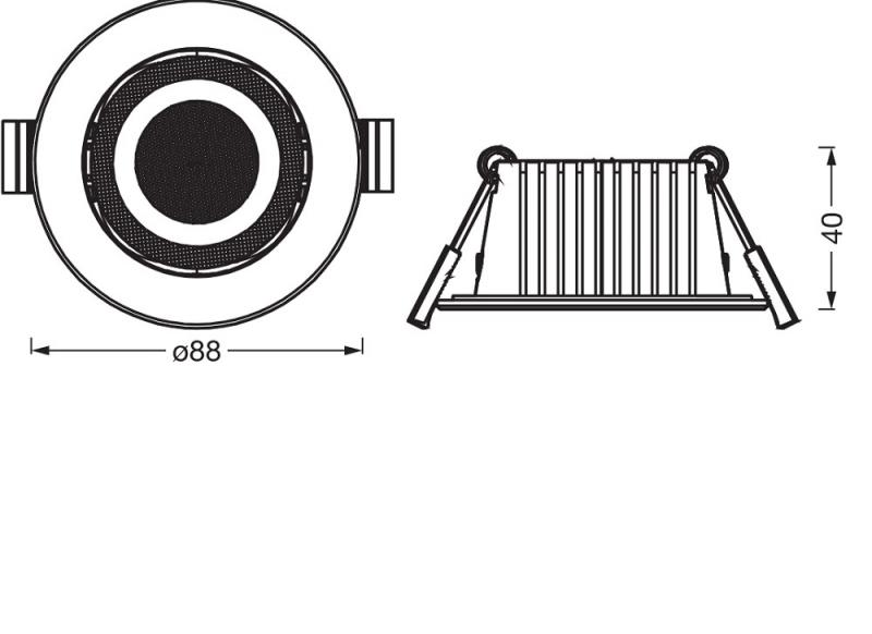 3er Set OSRAM LED Spot Recess CCT IP44 Adjustable 4,9W CCT 36° Weiß Einbaustrahler - Einbaudurchmesser 68mm, Einbautiefe 80mm