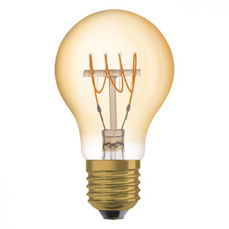 2er Pack OSRAM E27 Lampe Vintage 1906 LED Classic A35 Slim Filament DIMMABLE 4,8W 2200K Gold