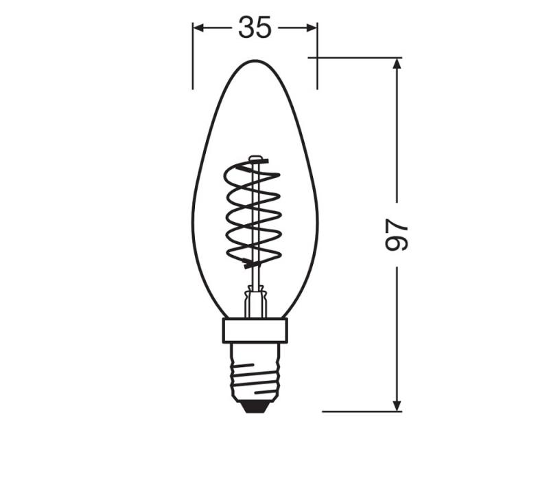2er Pack OSRAM E14 Lampe Vintage 1906 LED Classic B25 Slim Filament DIMMABLE 3,4W 2200K Gold