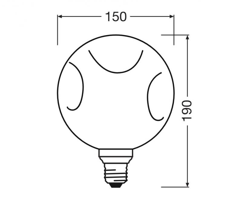 OSRAM DECOR LED Flat Lamp 3,5W 827 E27 Electro Glass Medium Black nicht dimmbar