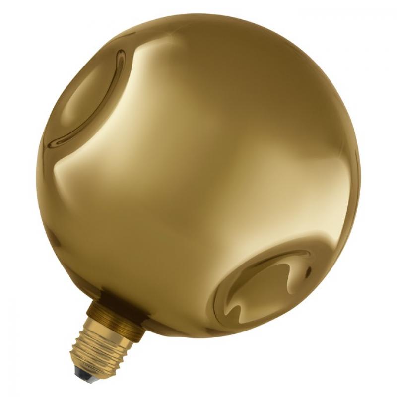 DECOR LED FLAT LAMP 3,5W 827 E27 IN ELECTRO GLASS LARGE GOLD 2700K nicht dimmbar