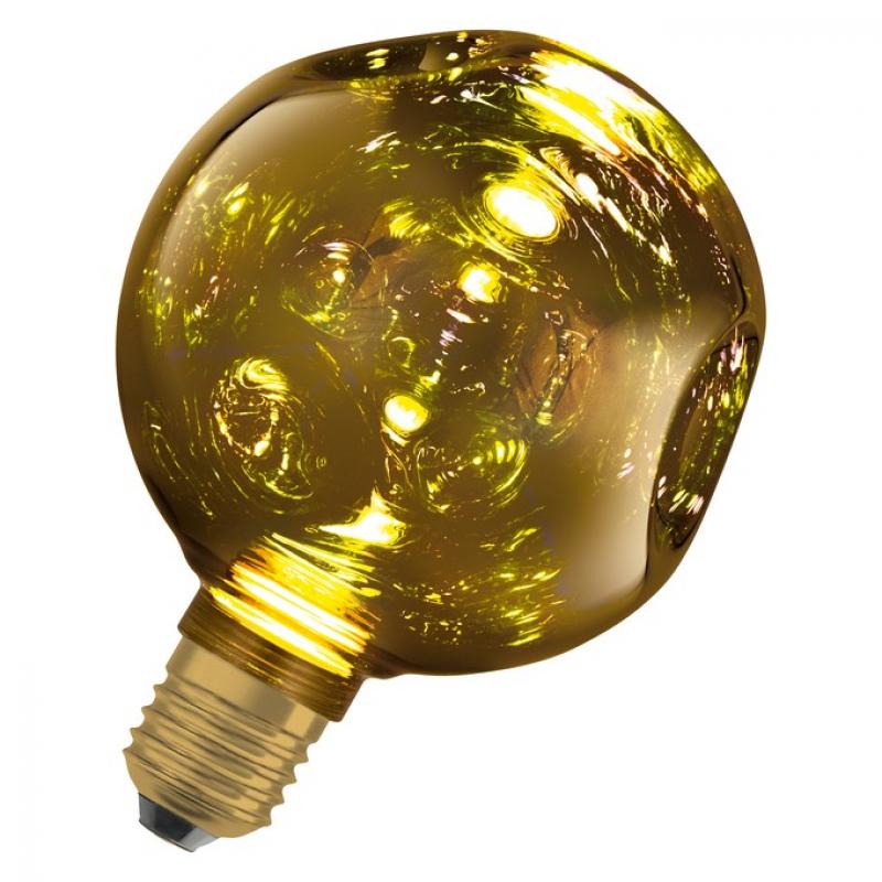 OSRAM DECOR LED Flat Lamp 3,5W 827 E27 Electro Glass Small Gold nicht dimmbar