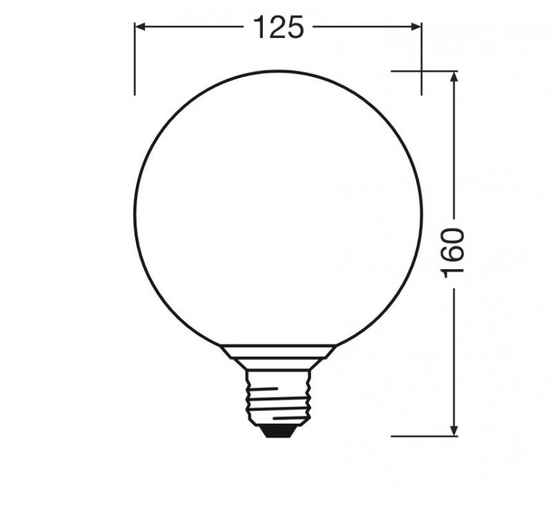 OSRAM DECOR LED Flat Lamp 3,5W 827 E27 Cracked Glass Round Brown nicht dimmbar