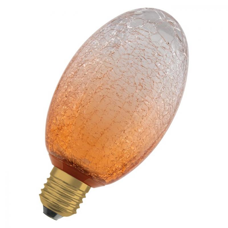 OSRAM DECOR LED Flat Lamp 3,5W 827 E27 Cracked Glass Long Orange nicht dimmbar