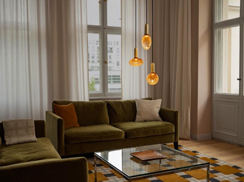 OSRAM DECOR LED Flat Lamp 3,5W 827 E27 Cracked Glass Long Orange nicht dimmbar