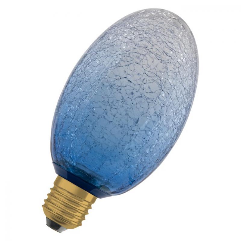OSRAM DECOR LED Flat Lamp 3,5W 827 E27 Cracked Glass Long Blue nicht dimmbar