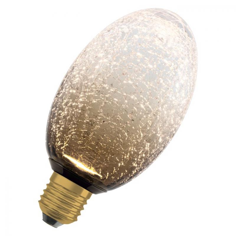 OSRAM DECOR LED Flat Lamp 3,5W 827 E27 Cracked Glass Long Brown nicht dimmbar