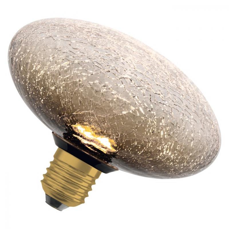 OSRAM DECOR LED Flat Lamp 3,5W 827 E27 Cracked Glass Flattened Brown nicht dimmbar