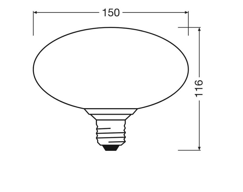 OSRAM DECOR LED Flat Lamp 3,5W 827 E27 Cracked Glass Flattened Brown nicht dimmbar