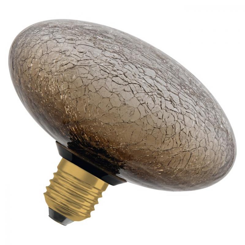 OSRAM DECOR LED Flat Lamp 3,5W 827 E27 Cracked Glass Flattened Brown nicht dimmbar