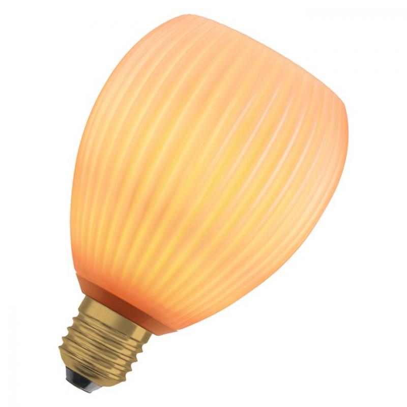 OSRAM E27 LED Dekor Flat Lamp 3,5W 827 nicht dimmbar farbiges Glas oval orange 300 lm
