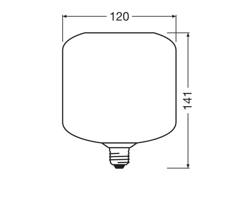 OSRAM E27 LED Dekor Flat Lamp 3,5W 827 nicht dimmbar Glas Square orange 300 lm