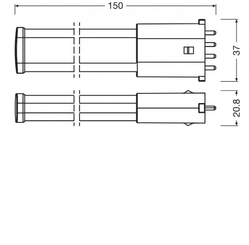 LEDVANCE DULUX LED S/E9 4W wie 9W, 550 lm, 4000K neutralweiß, 150 mm, 2G7, 230V, nicht dimmbar