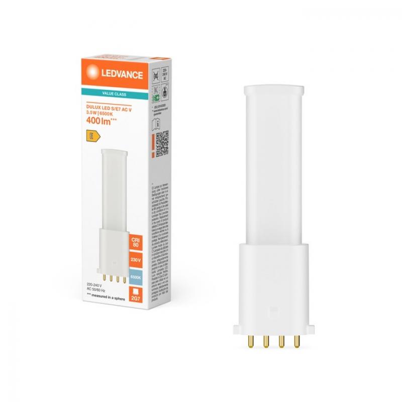 LEDVANCE DULUX LED S/E7 3,5W wie 7W, 6500K tageslichtweiß, 2G7, 230V, nicht dimmbar