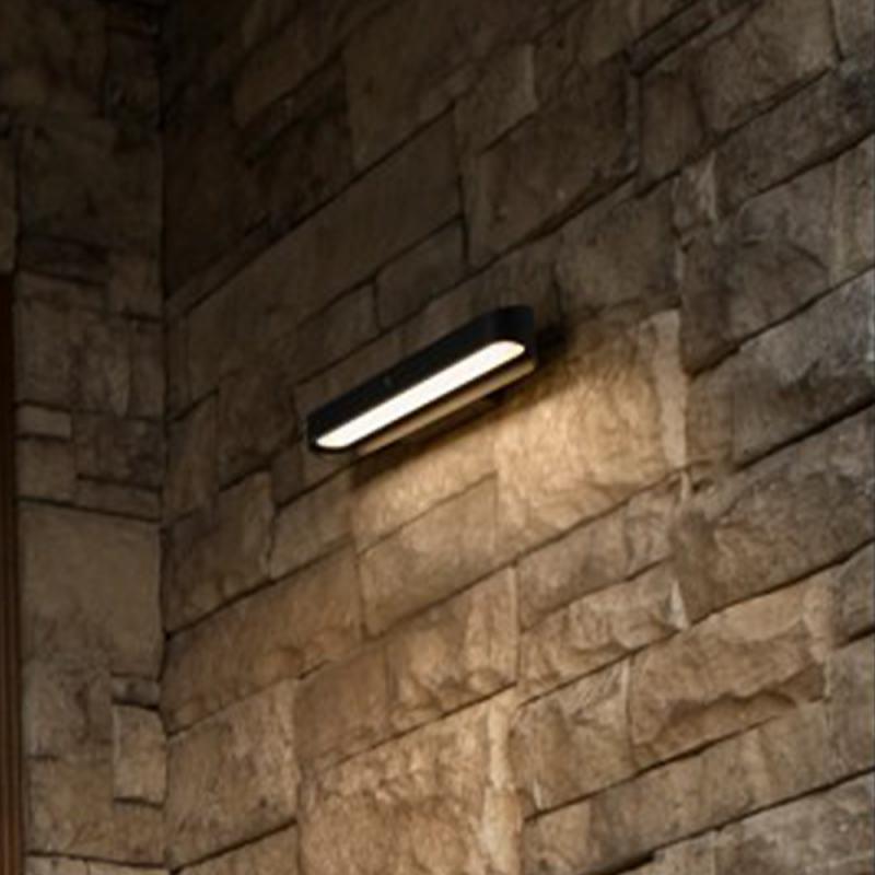 OSRAM ENDURA Style USB Volt Oval Sensor IP54 Dark Grey Akku Außenwandleuchte