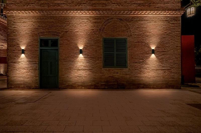 OSRAM ENDURA Style Striped Brick Wandleuchte Up Down 6W IP54 Dunkelgrau