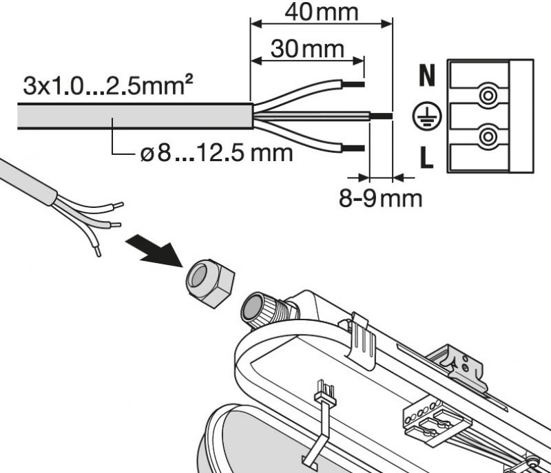 120cm LEDVANCE DAMP PROOF V 31W ML 8405065 LED Feuchtraumleuchte 4000 K / 5000 K / 6500 K IP65 31 W / 18 W