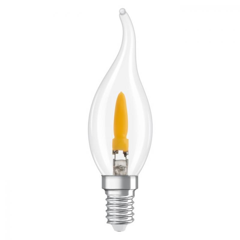 OSRAM E14 LED Classic BA35 Flame 1W 1800K 20lm klar – Flammeneffekt Lampe