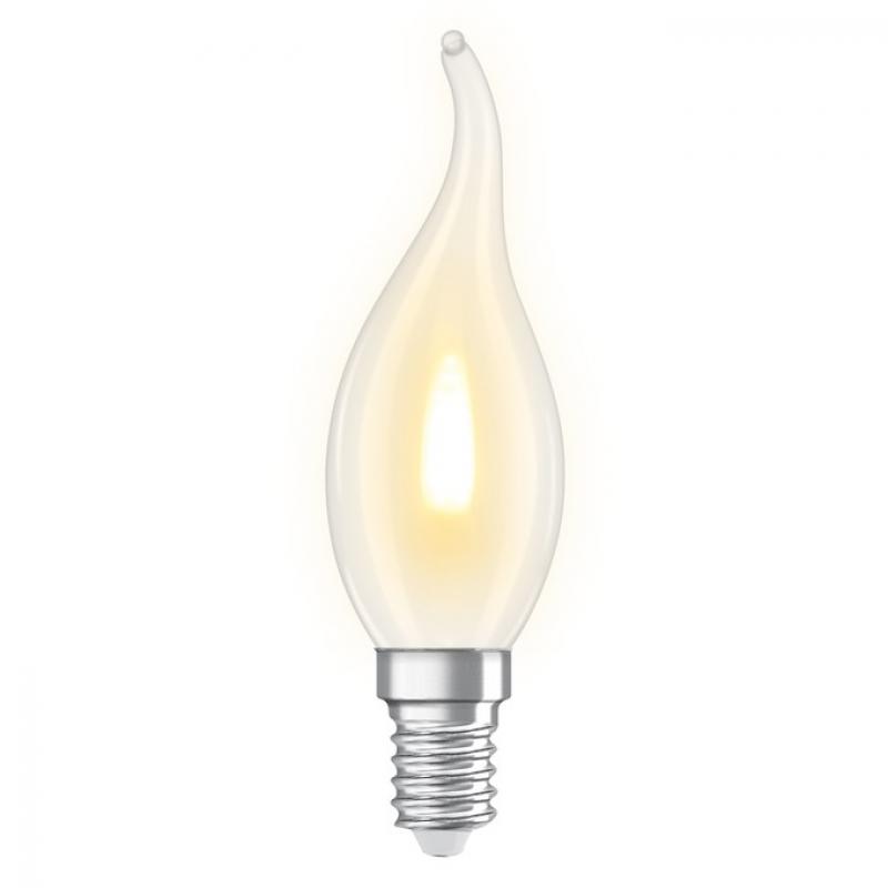 OSRAM E14 LED Classic BA35 Flame 1W 1800K 35lm matt – Flammeneffekt Lampe