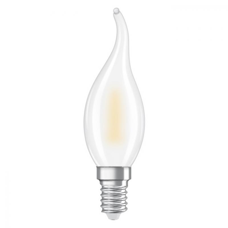 OSRAM E14 LED Classic BA35 Flame 1W 1800K 35lm matt – Flammeneffekt Lampe