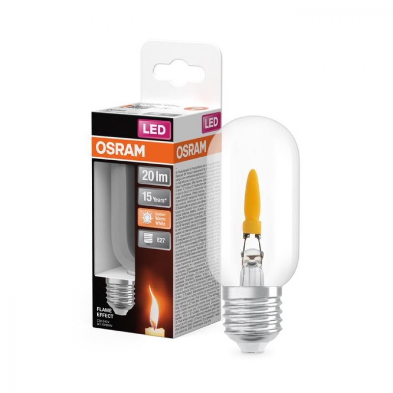 OSRAM E27 LED Flame Stick 1W 1800K 20lm klar – Flammeneffekt Lampe