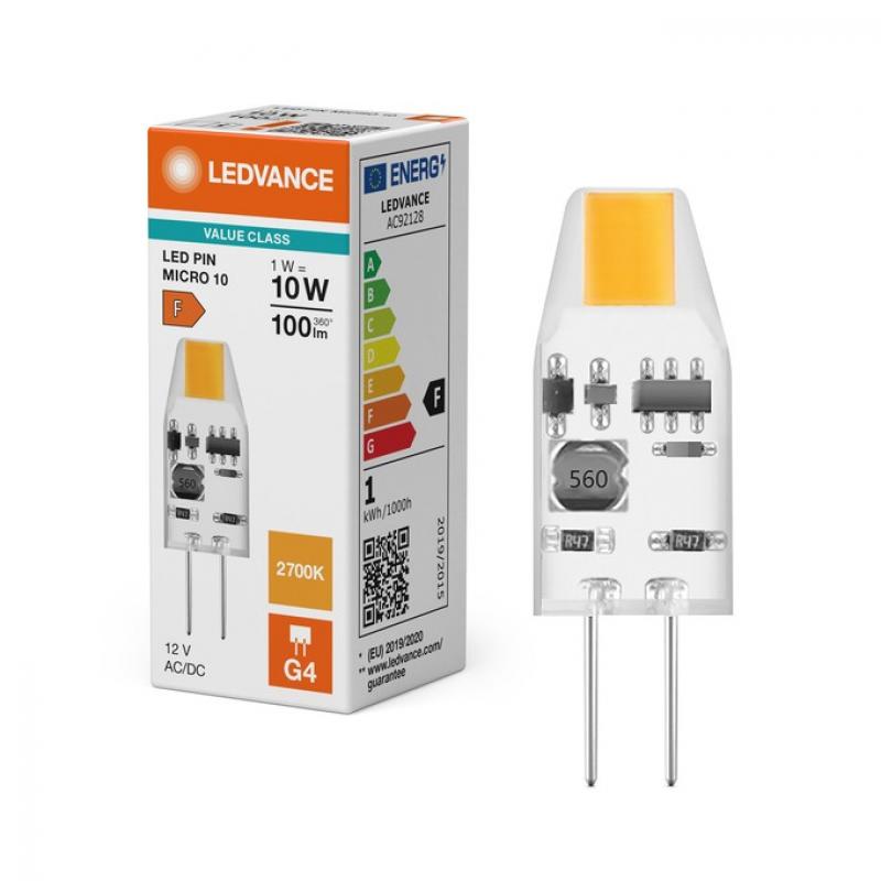 LEDVANCE LED PIN Micro 10 260° V 1 W G4 2700 K Warmweiß 100 lm 12 V AC/DC