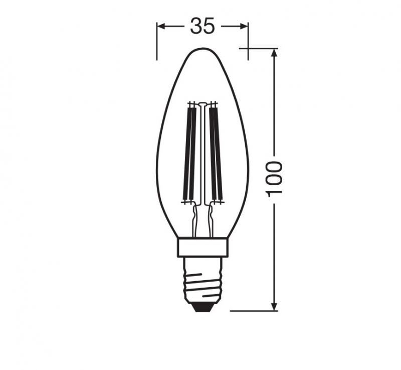 OSRAM E14 LED Lampe Star Classic B60 Filament 5,9W wie 60W klar 806 lm 4000K