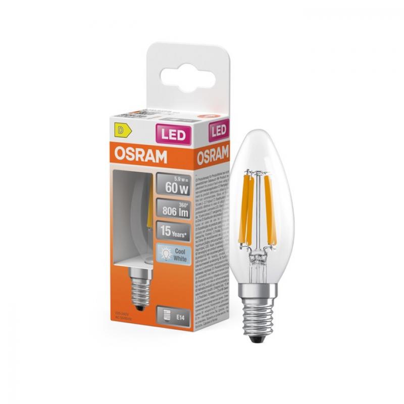 OSRAM E14 LED Lampe Star Classic B60 Filament 5,9W wie 60W klar 806 lm 4000K
