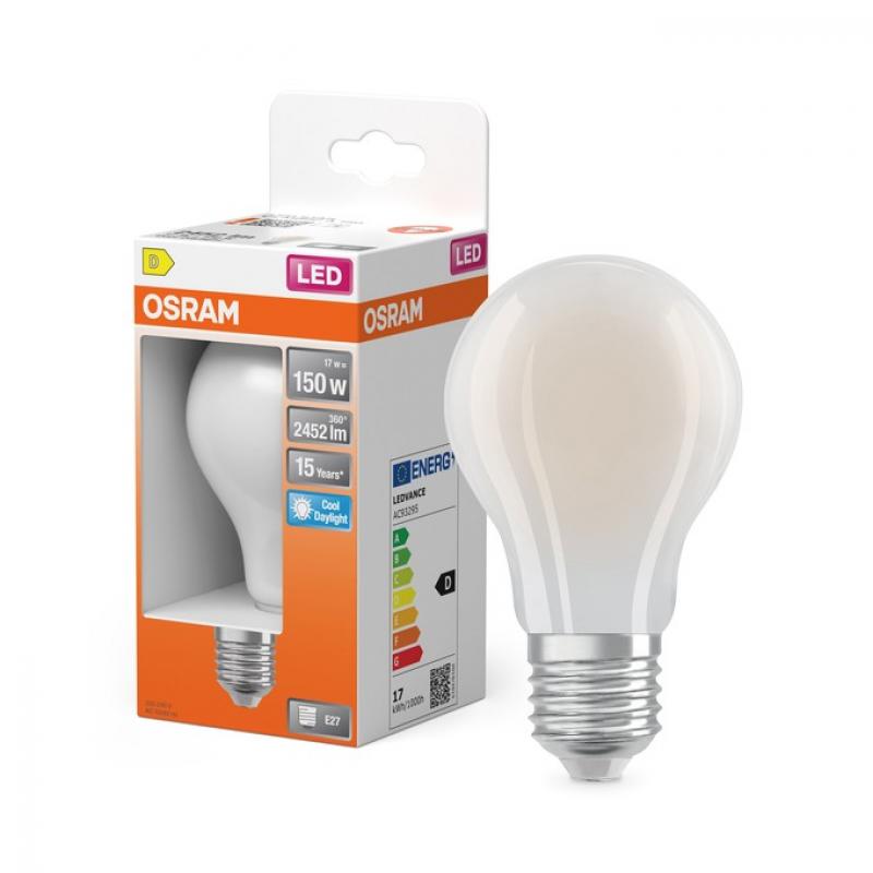 OSRAM E27 LED Lampe Star Classic A150 Filament 17W wie 150W matt 2452 lm 6500K Tageslichtweiß