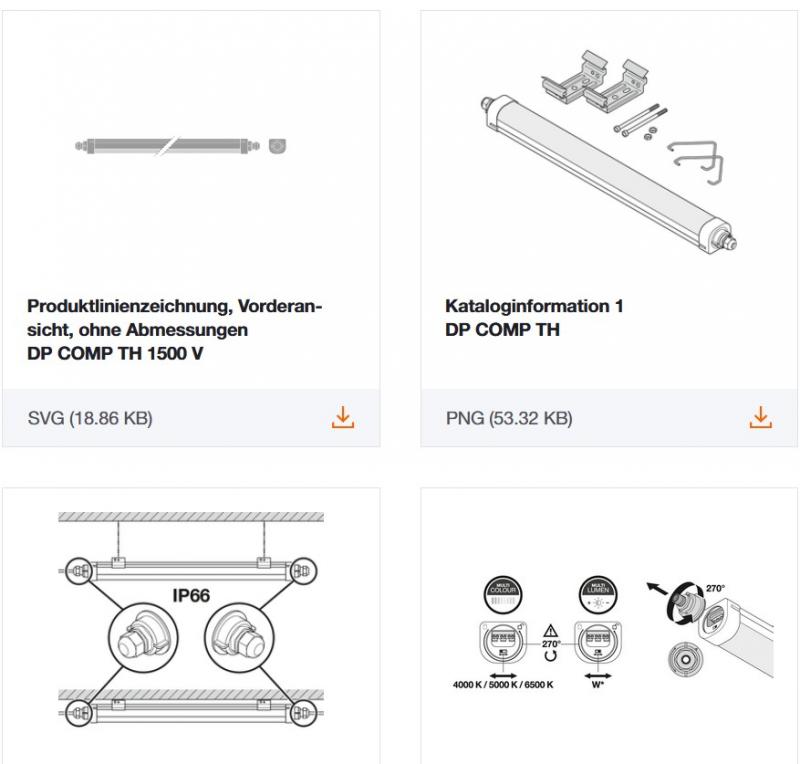 LEDVANCE DP COMP TH 1500 V 54W ML 840/865 IP66 MULTI SELECT THROUGHWIRING - Durchverdrahtung 3x1,5mm² bereits installiert