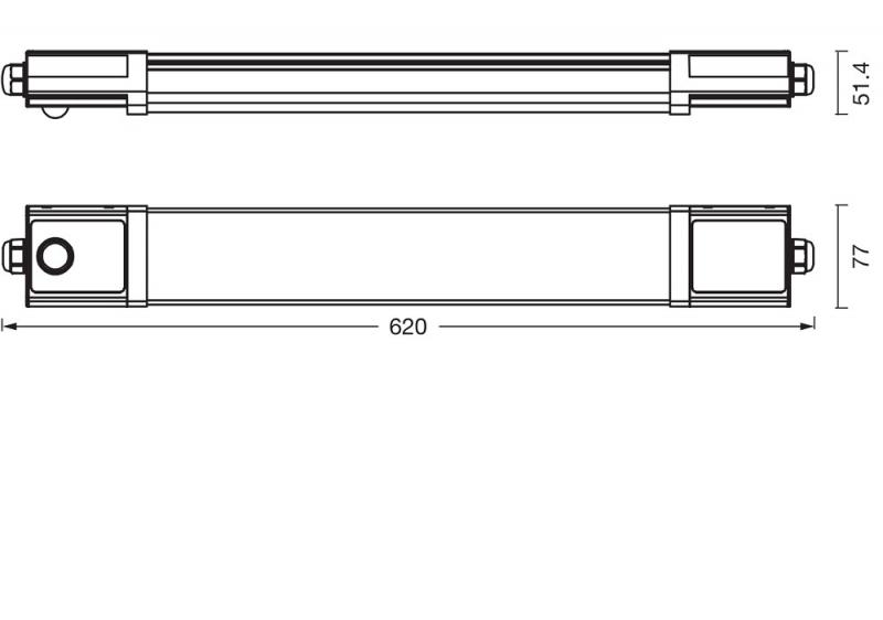 OSRAM Submarine Integrated PRO Advanced 60cm 18W Sensor CCT Thruwiring IP65 Feuchtraumleuchte - für Durchgangsverdrahtung