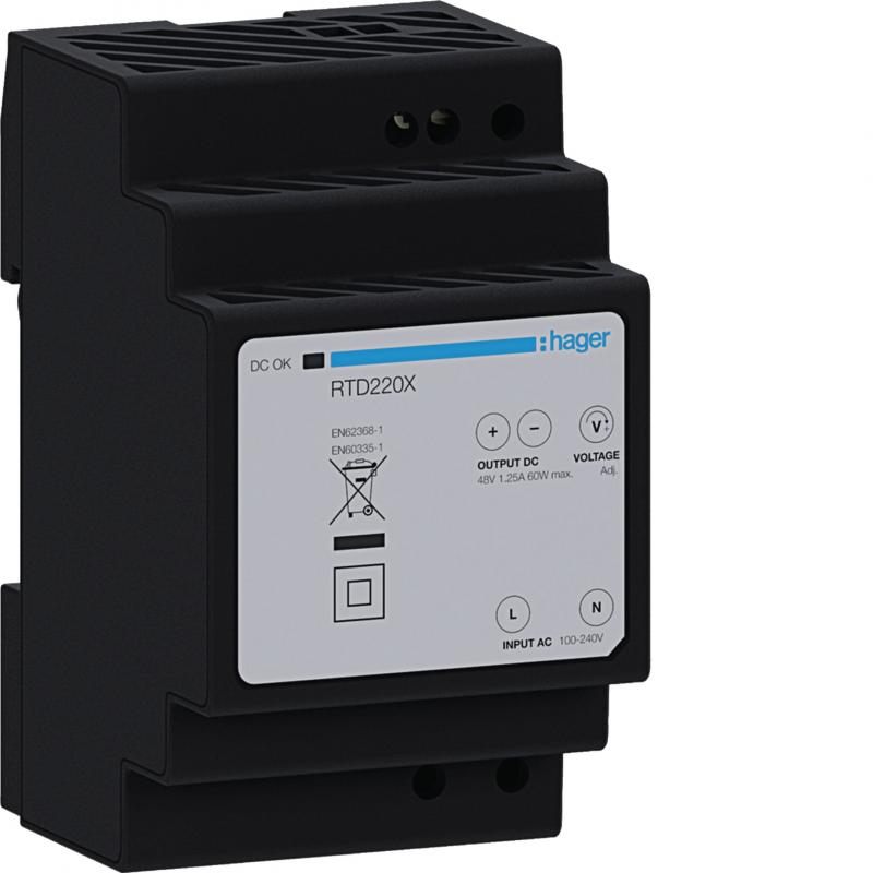 Hager Trafo 230V/48V 60VA, 3 TE, intercom