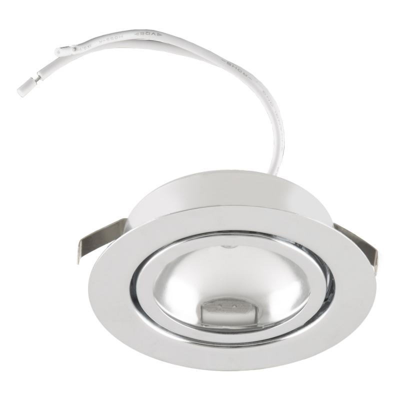 EVN 425011 Deckeneinbauleuchte Chrom rund G4 12 V AC/DC dimmbar mit Glasabdeckung für Möbeleinbau und Deckeneinbau Einbaudurchmesser 60 mm