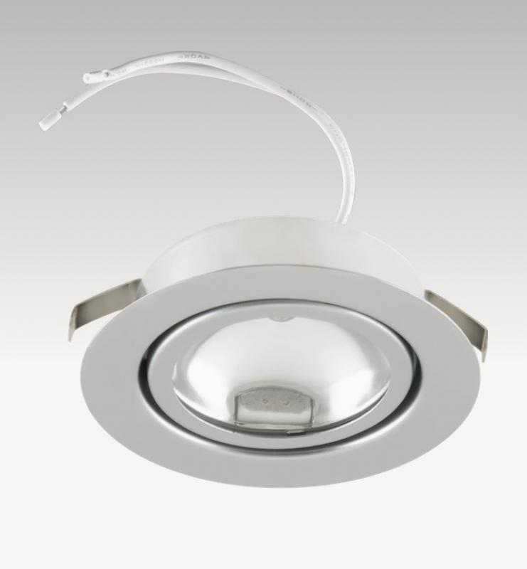 EVN 425014 Deckeneinbauleuchte Chrom rund G4 12 V AC/DC mit Glasabdeckung für Möbeleinbau und Deckeneinbau Einbaudurchmesser 60 mm