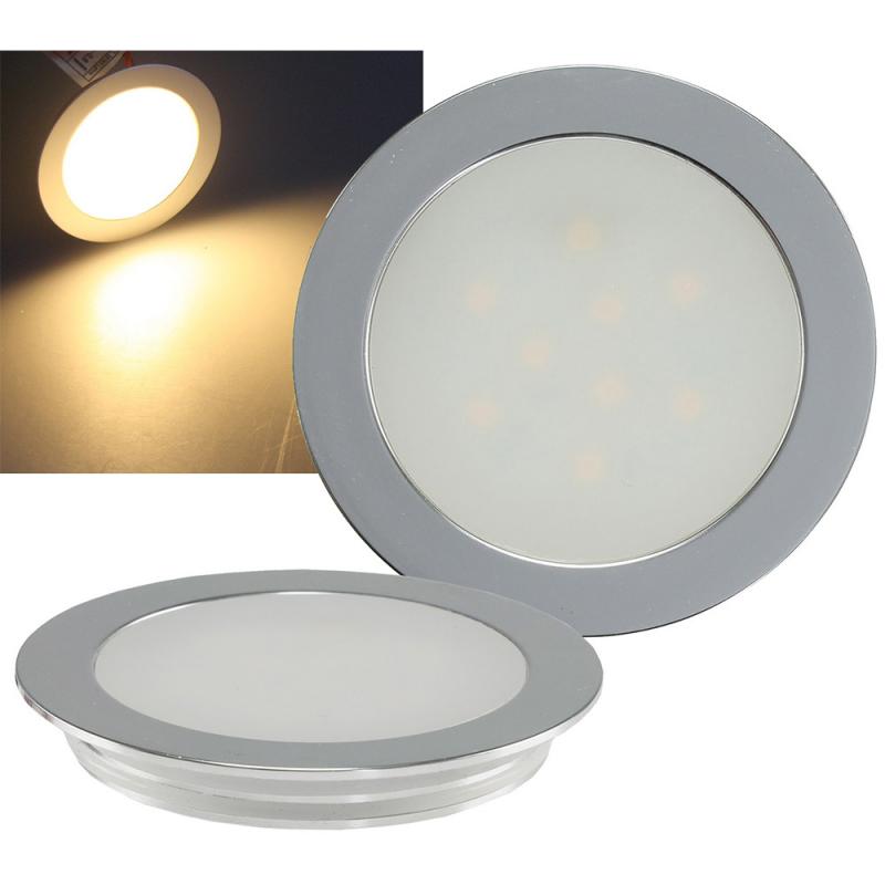 ChiliTec LED Boden Einbauleuchte "EBL Slim WW" IP67,1W, 50lm, Alu matt, warmweiß, Ø55mm