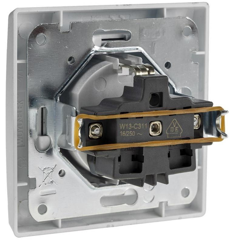 ChiliTec DELPHI 21106 Schutzkontakt-Steckdose 250 V 16 A, Silber, 1-fach, mit Rahmen, Unterputz