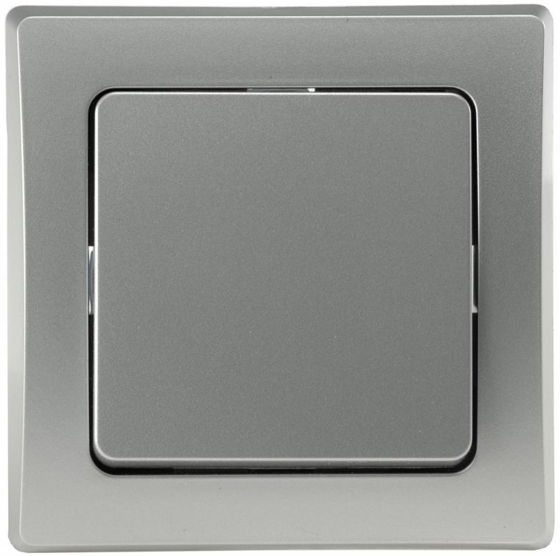 ChiliTec DELPHI 21107 Wechselschalter, 250 V/10 A, Silber, Unterputz, inkl. Rahmen