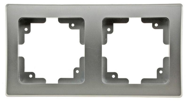 ChiliTec DELPHI 21114 2-fach Abdeckrahmen Silber, 150 × 80 × 14 mm, für Unterputz-Komponenten