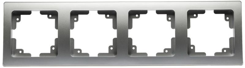 ChiliTec DELPHI 21116 4-fach Abdeckrahmen Silber, 294 × 80 × 14 mm, Hochglanz